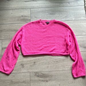 pink cropped sweater